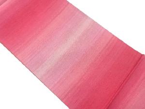 手織り紬抽象横縞模様全通洒落袋帯